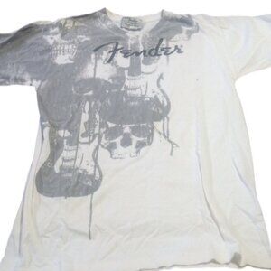 Fender v-neck white |  small | 17 ptp